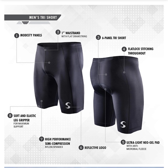 Synergy Men’s Distance Tri Shorts-XL-new - Picture 8 of 10